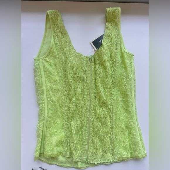 La Perla Vintage Lime Green Lace beaded Women Top - Picture 8 of 12